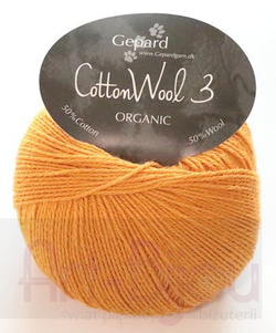 włóczka Gepard CottonWool 3 organic col. 814 Orange