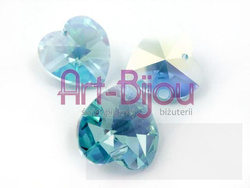 Kryształy Swarovski Heart Charm Aquamarine AB 14 mm